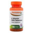 Vitamin E som dl-tokoferylacetat og d-alfa-tokoferol Plus Selenium, Antioksidant Supplement, immunstøtte, støtter sunn hud, glutenfri, ikke-GMO, 90 softgels laget i USA