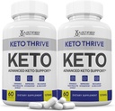 (2 Pakke) Keto Thrive Keto ACV-piller 1275MG Keto-støtte Blende Capsule Alternativ til Keto ACV Gummier Formulert med Apple Cider Vinegar Ekstra Jomfru Olive Olje pulver Grønn Te Leaf 120 Kapsler