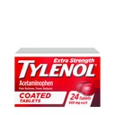 Tylenol Extra styrke smertestillende og feber reduserer, runde belagte tabletter, 500 mg acetaminophen smerte lindring piller for hodepine, tannsmerter og mindre ledgikt smerte, 24 ct