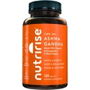 NutriRise Organic Ashwagandha Root Capsules med svart pepper, 1300mg, naturlig stress og humør, Thyroid, og immun støtte supplement, klarhet, fokus og energi, Glutenfri, 120 greve