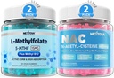 L-metylfolat 15mg & Metyl B12 Gummies + NAC Gummies, 600mg N-Acetyl Cystein Supplement