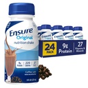 Sikre original kaffe latte ernæringshake | Småmåltid erstatningshake | Klar til å drikke | 9g protein, 27 vitaminer og mineraler | 8 fl oz - 24 Pack