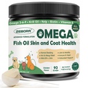 ZEBORA Omega 3 Fiskeolje for hunder, Wild Fanget Hunde Fish Oil, EPA & DHA, Krill Olje, Kelp, Hud og Coat Supplement, Anti-Tykk & Shedding, Støtte Tørr hud, Felles helse, Hunde Allergi Relief