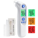 Øre termometer, digital øre termometer for barn og voksne, høy nøyaktighet baby termometer med 1s resultat, 3-farget kodet og 30 minneminner, enkel å bruke, med 21 disponerbare probe dekke