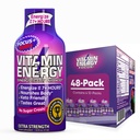 Vitamin energi fokus + ekstra styrke energi Shot Berry 48 Pack, 260 mg naturlig kaffe, B-vitaminer, CoQ10, Aminosyrer, fokus, produktivitet og klarhet, null sukker, Glutenfri, 1.93 fl oz