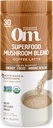 OM MUSHROOM SUPERFOOD Kaffe Latte blanding Mushroom Powder, 8,47 Ounce Canister, 30 serveringer, Lion's Mane, Cordyceps, Reishi, Chaga, Energi & mental klarhet støtte supplement