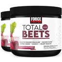 Force Factor Total Beets Drikke Mix Superfood pulver med nitrater å støtte sirkulasjon, nitric oksid, energi, utholdenhet, og utholdenhet, kardiovaskulære hjerte helse supplement, 60 serveringer, 2-Pack