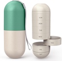 Zannaki oppgradere stor sammenlikning kornfiber moisture bevis søte ukentlig pille organisator, laser utskjæring markeringer, BPA gratis reiseturer spaserer 7 dagers pille boks saken å holde piller,vitaminer, fish olje,Supplements