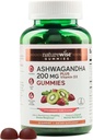 NatureWise Ashwagandha Gummies - Strawberry Kiwi - KSM-66 med vitamin D3 - Calming Mood Support - Vegetarisk - Ikke-GMO, Gelatin og Glutenfri - 90 greve[45-dagers forsyning]