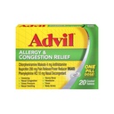 Advil Allergi og Congestion Relief Tabletter, smertefriere, Feber Reduser og Allergi Relief med Ibuprofen, Phenylephrin HCl og klorfeniramin Maleat 4 mg - 20 belagte tabletter