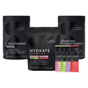 Idrettsforskning L-Glutamin (1,1 lbs), sukkerfri naturlig florert Hydrate elektrolytter 16x Variety pakker og kreatinmonohydrat (1,1 lbs)