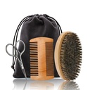 Hair Dough Beard Brush & Comb, Scissors sett for menn, sett Inkluderer myk Boar Bristle Brush, Bamboo Wide Tand Comb, og Mustache Trimming Scissors, Straighten & Soften din Beard