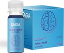 SAGA Organic Relaxation Shots  Contains Inneholder Adaptogens & Mushrooms - Lion's Mane & Kava | Høy biotilgjengelighet og rask onset | Heve Mood & Reduser tretthet | Strawberry Cucumber 2oz Shots (12-Pack)