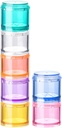 Stackable pilleorganisator, 7-dagers reisepille saken, pille boks for lomme, bærbar medisin vitamin container holder medium regnbue