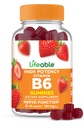 Livbar vitamin B6 Gummies | 100 mg | Great Tasting VIT B6 Supplement | Vegansk B6 Vitaminer for Nerve Støtte Supplement | Vitamin B 6 for voksne, menn, kvinner | 60 Gummies
