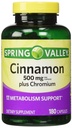 Spring Valley - Cinnamon 500 mg Plus Chromium, Twin Pack, 2 flasker 180 kapsler