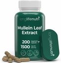 LongLifeNutri Mullein Leaf 1500mg 10:1 Ekstrakt - 200 vegetariske kapsler, fra organisk Mullein Leaf pulver, Herbal Supplement for pustende omsorg, 2-måneders forsyning, ikke-GMO, GMP sertifisert, laget i USA