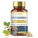 Organic Veda Ashwagandha Capsules, 2000mg - 100% ren Ashwagandha Root Supplement med svart pepper Ekstrakt for maksimal absorpsjon - Økt energi, Adrenal, Immunitet & Mood - Vegan - 120 Count