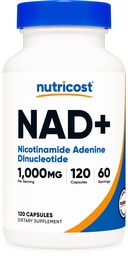 Nutricost NAD + Supplement 1000mg per servering,120 kapsler (Nicotinamid Adenine Dinucleotid) - 60 Services, Glutenfri, Vegan