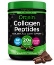 Orgain Hydrolysert Collagen Peptider Powder For Kvinner & Menn, Sjokolade, 20g Grass Fed Collagen - Hår, Hud, Nagel, & Felles Support Supplement, Paleo & Keto, Non-GMO, Type I og III, 1lb