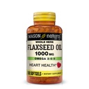 MASON NATURAL Flaksfrø Olje 1000mg – Omega 3-6-9 Softgels for hjertehelse – kaldtpresset hele urt Supplement – Glutenfri, ikke-GMO, 100 Softgels