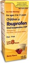 Taro Barns Ibuprofen Oral Suspensjon 100 mg per 5 ml, 4 Fl Oz, smertefri og feberreduser i alder 2-11 år, Dye-fri, Berry Flavor