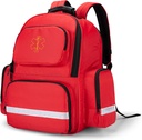 Trunab første responder Bag Trauma ryggsekk tom, medisinske nødsett lagring Jump Bag Pack for EMT, EMS, Politiet, brannmenn, sikkerhetsoffiserer - Patentert design rød