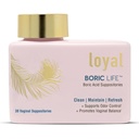 Loyal Borisk Liv - Boric Acid Vaginal Suppositories - 600mg - Støtter Odor Control - Fremmer Vaginal Balance - Soothes Discomfort - Laget i USA - 30 Teller