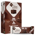 NuGo Slim mørk sjokolade brunette crunch, 16g Protein Bar, Glutenfri, Ikke-GMO, Kosher, Ketovennlig, Lav carb, 12 greve