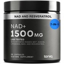 Toniiq NAD + Supplement 1500mg - Ultra høy styrke NAD Supplement med klinisk studerte ingredienser med patentert RiaGev-WSTM, Resveratrol og Niacin - 60 kapsler
