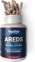 AREDS Lutein Eye Vitaminer av VisiVite - Lutein Kosttilskudd for øyne uten Beta-Caroten - Lutein for øyne - Øyetilskudd for voksne - 60 kapsler