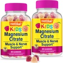 VelJa Magnesium Citrate Gummies for barn (2 pakke) - Chewable Stress Relief Supplement for barn - Naturlig ro, Mood Support, Ikke-GMO, Glutenfri - Naturlig Sourced Flavors - 60 Gummies