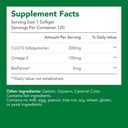 Kosttilskudd, Ubiquinon CoQ10 (Coenzym Q10) 300 mg, BioPerine (5 mg) | støtter hjerte helse, energi og absorpsjon (1 flaske-120 Softgels-2mo Supply) | høy EPA & DHA ikke-GMO, glutenfri