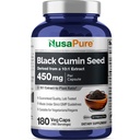 NusaPure Full Spectrum Black Cumin Seed 10:1 Ekstrakt, 450 mg Tilsvarende 4,500 mg 180 Veggie pulver Caps Ikke-GMO, Vegansk Ikke-Oily