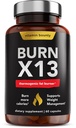 Vitamin Bounty Advanced termogen fettforbrenner for menn og kvinner - Burn X13 vekttap Supplement med 13 kraftige ingredienser - Metabolisme Booster, energi og appetittkontroll - 60 kapsler