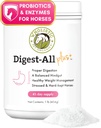Wholistic Pet Organics Digest-All Plus: Hesteprobiotika pulver - 1 Lb - Equine Probiotika og Prebiotika med digestive enzymer - Equine Digestive kosttilskudd for gass, galning og gut helse