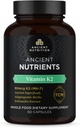Gamle ernæring vitamin K2 Supplement, K2-90mcg K2, Adaptogene urter, Enzyme Aktivert, støtter kardiovaskulære funksjon, Paleo & keto vennlig, 60 kapsler