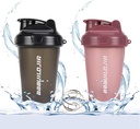 2 Pacific Shaker Flaske Holder upto 17oz, Blanding Ball Whisk, Bærbar Før Trening Protein Drink Cup, Blander Cocktails Smoothies Shakes, BPA Gratis og Oppvaskmaskin Safe Svart/Pink