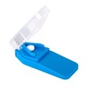 EZY DOSE Pille Cutter og Splitter, trygt kutt store, små og små piller, vitaminer, tabletter i to, nøyaktig enkel skjæring, rustfritt stål Blade, reise størrelse, lett å bruke, Color May Vary, BPA gratis