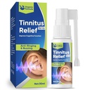 Tinnitus relief for ringing øredobber, Tinnitus relief øredobber, Naturlig Tinnitus Rëliëf Spray, Reduser ørestøy og forbedre hørsel, 30 ml