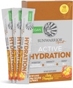 Sunwarrior Hydration Powder Electrolyte Packets Powder B12 Elderberry | Juicy Pineapple Flavored 18 Stick Packs 126g Pouch | Vegan og plantebasert sukkerfri