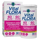 Vital Planet - Vital Flora Probiotika for kvinner 60 milliarder CFU, Diverse Strains, Daglig hylle stabil probiotika med organiske prebiotika, for Vaginal støtte, immun og digestiv helse 30 kapsler