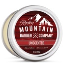 Rocky Mountain Barber Company Beard Balm - Klassisk Uscented - 100% naturlig - Premium Wax Blanding med næringsrik Bees Wax, Jojoba, Kokosolje