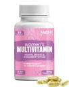 Multivitamin for kvinner – Komplett flervitamin for kvinner 50+ med essensielle vitaminer A, B, C, D, E, kalsium og jern – støtter energi, humør, hår, hud, negler og generell helse – 60 kapsler