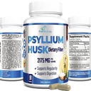 Psyllium Husk Diett Fiber Supplement 2175mg, Ikke-GMO, 90 kapsler