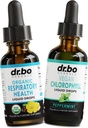 Lung Detox Respiratorisk Helse Dropper & Klorophyll væske - organiske andningstilskudd Herbal Lung Cleans Mullein For Lungs Bronchial Support - Klorophyll Drops Odor Cleans Intern Deodorant