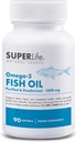 Omega-3 Fish Oil - 1000 mg renset og deodorisert fra vilde fanget fisk med EPA & DHA fettsyrer | støtter hjerte, hjerne, hår og hud helse | Supplement - 90 Softgels
