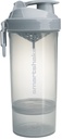 Smartshake O2GO Et plastprotein Shaker Flaske 800 ml | 27 oz - Leakproof Skrue-on Lid - BPA Gratis – Unisex - Mist Gray
