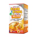 LABO Nutrition I Mine barn Hjerne & Bein Chewable Burstlet, Glutenfri, for sterkere bein og oppførselsstyring, 76% Ultra-konsentrert RTG Form Omega 3 DHA Fish Oil, vitamin D3 & K2, Orange