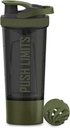 Artoid Sports Protein Shaker Flaske, 24-Ounce, Dual Mixing Technology, BPA Gratis, Svart/Moss Grønn